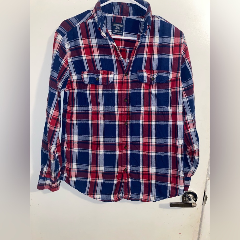 Faded Glory Red and Blue Plaid Shirt